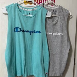 2 Shirts - Champion Teal and Heather Gray T-Shirts